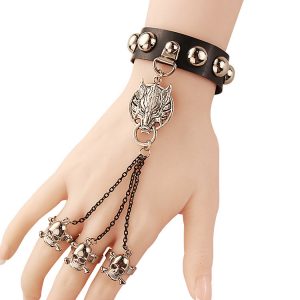 Gothic Bracelet with Skull Spike 11102